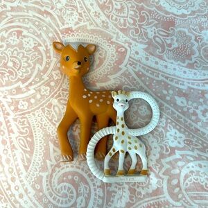 Fanfan the Fawn and Sophie La Giraffe teethers